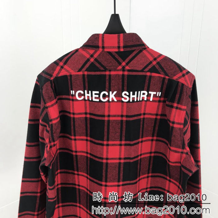 OFF-white18fw 代購級別 格子襯衫 情侶款 ydi1106